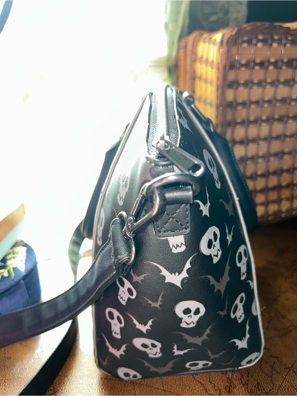 Loungefly The Nightmare Before Christmas Jack & Sally Picnic Satchel Bag - Picture 9 of 14